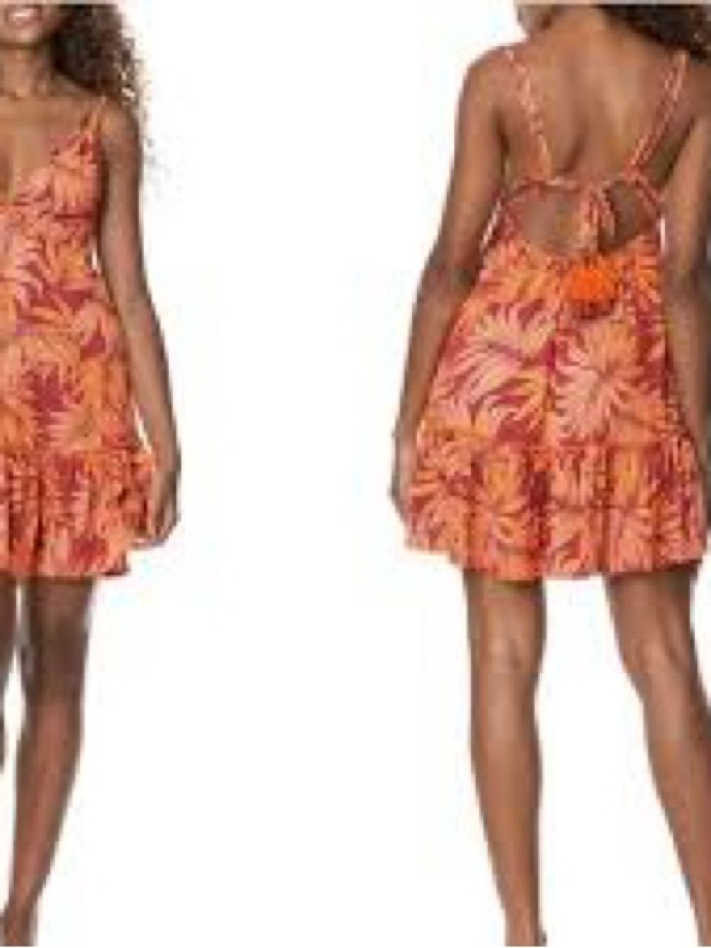 Maaji Red & Orange Tropical Print Dress - Picture 4 of 4